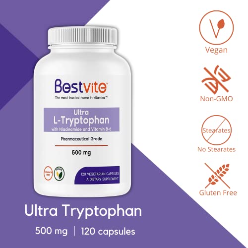 Cápsulas vegetarianas L-Triptófano Bestvite 500mg