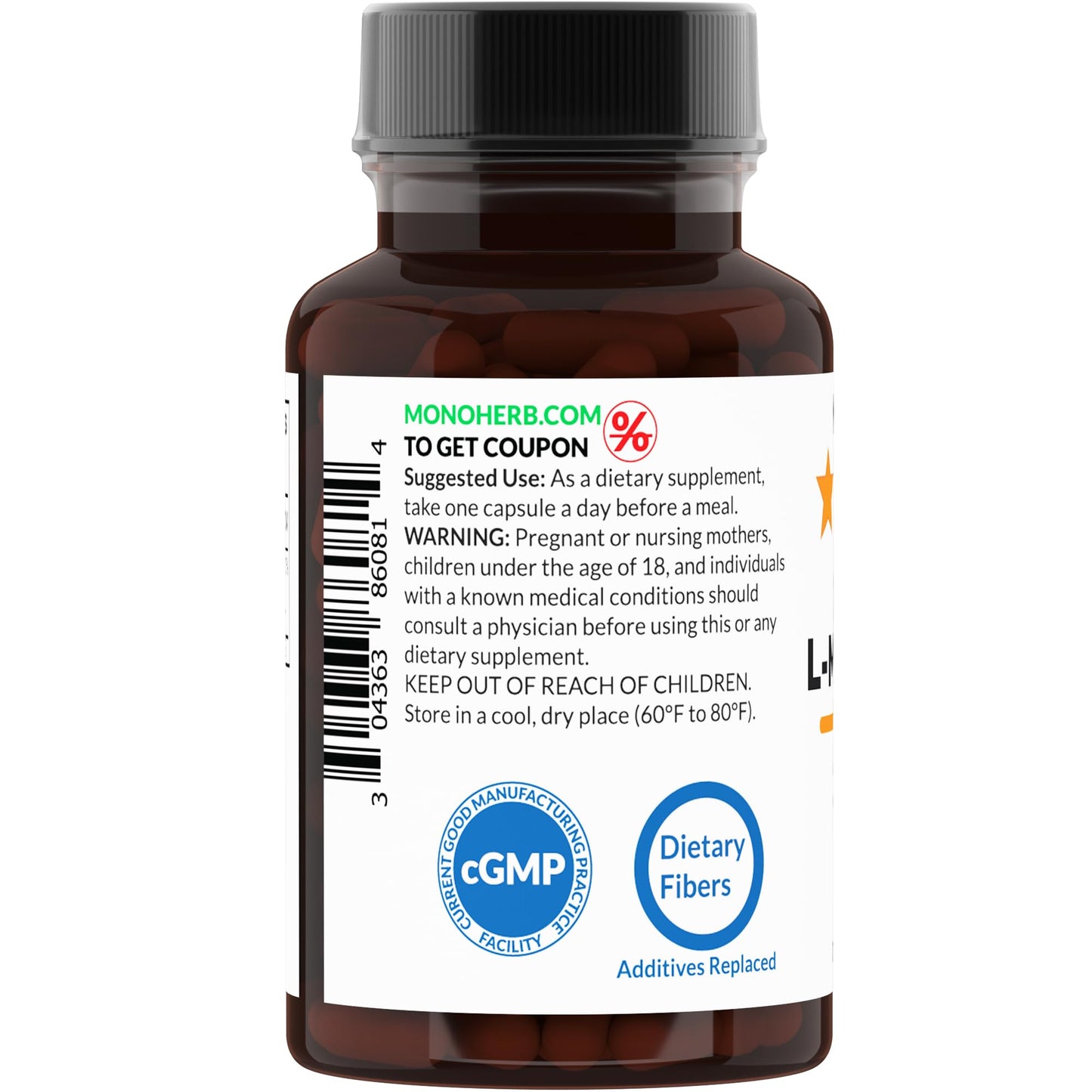 Cápsulas vegetarianas MONOHERB L-Metilfolato 5 mg folato