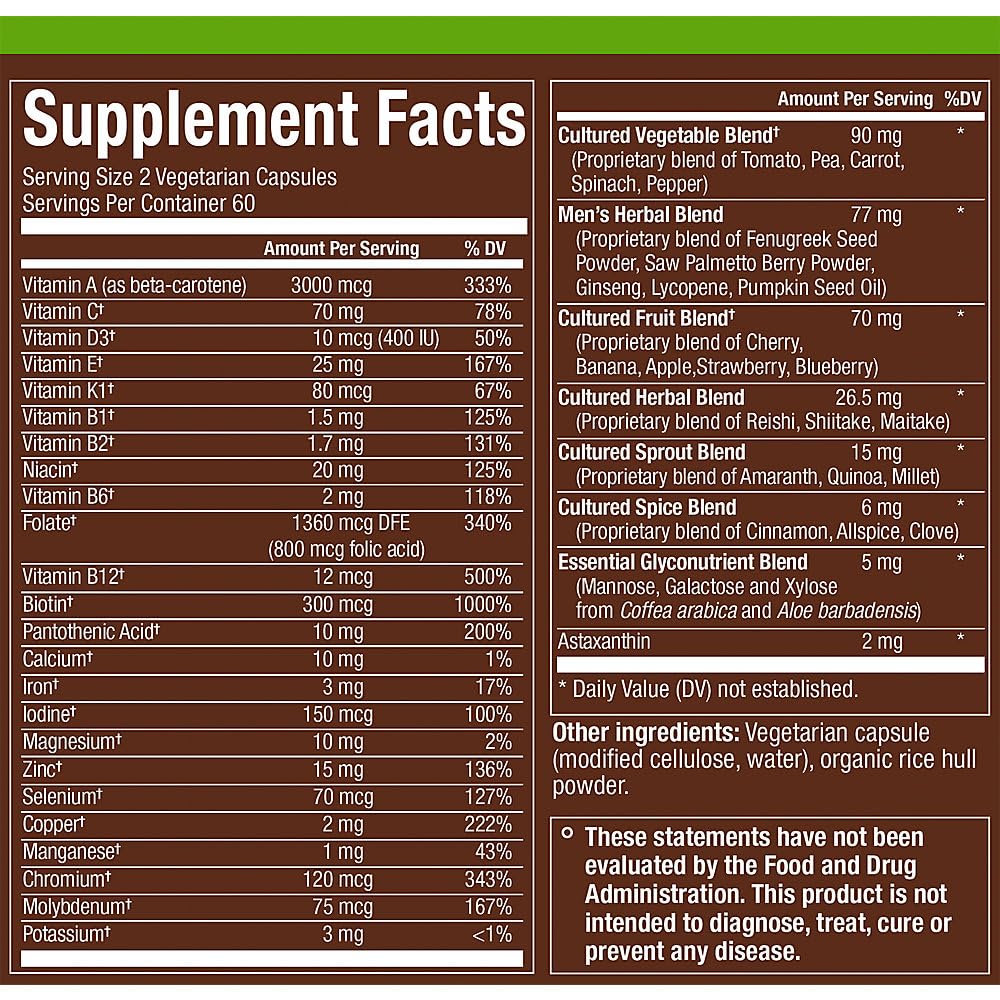 Cápsulas vegetarianas multivitamínico fermentado plnt 50+