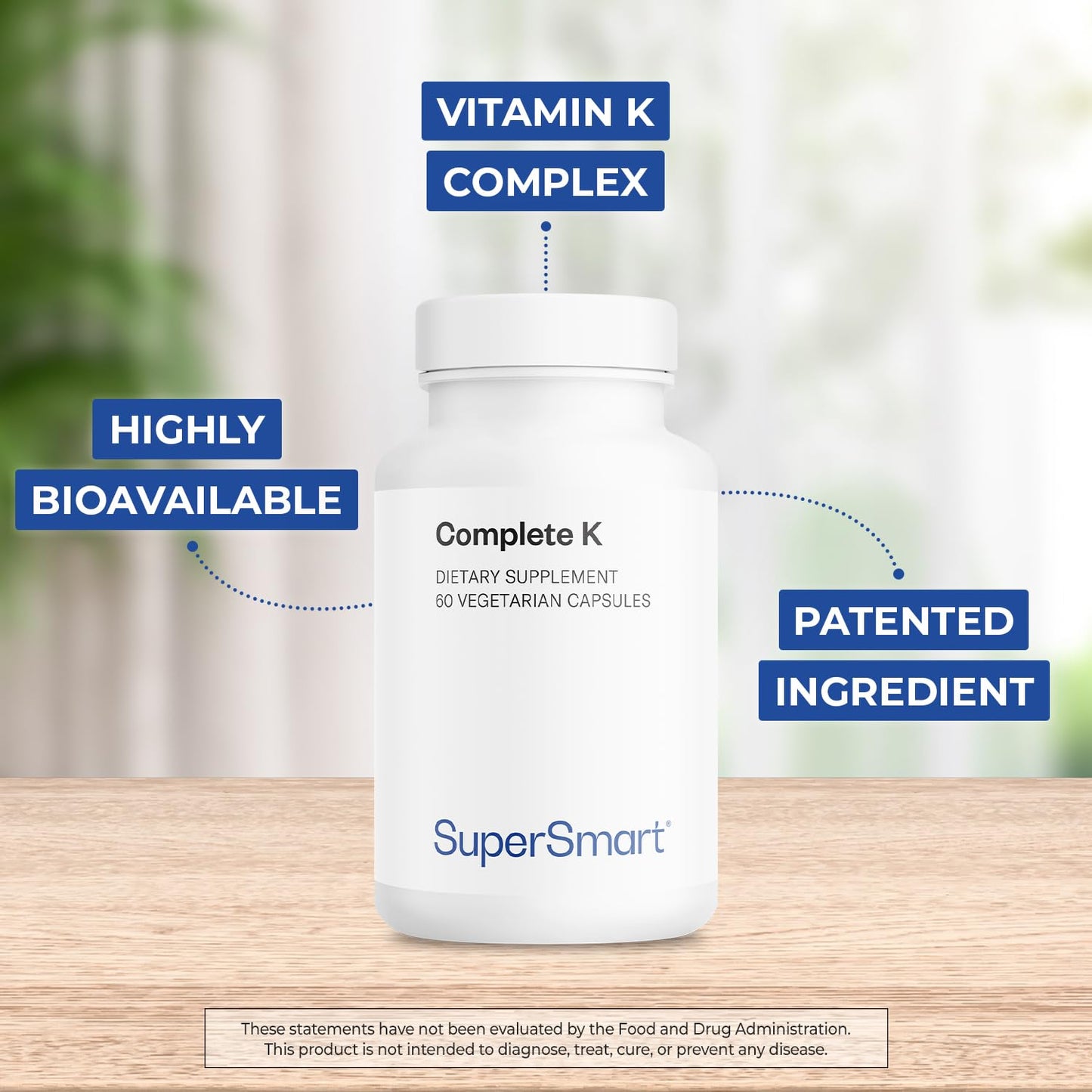Cápsulas vegetarianas suplemento vitamina k completo Supersmart
