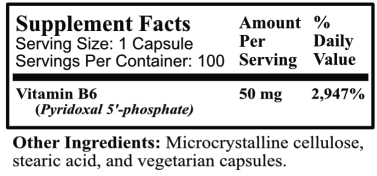 Cápsulas vegetarianas vitamina B6 activada Daily