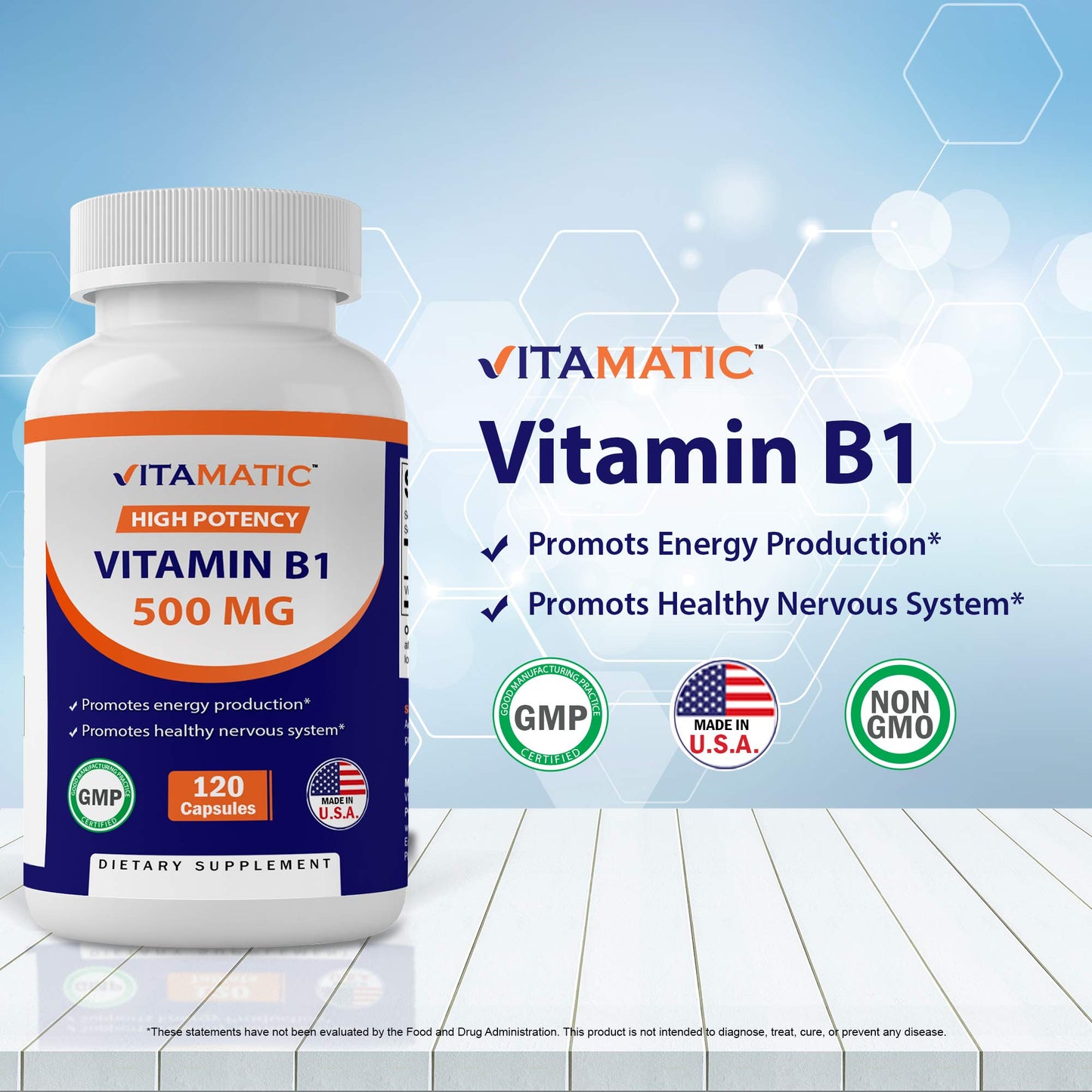 Cápsulas Vitamatic vitamina B1 apoyo vitalidad energía