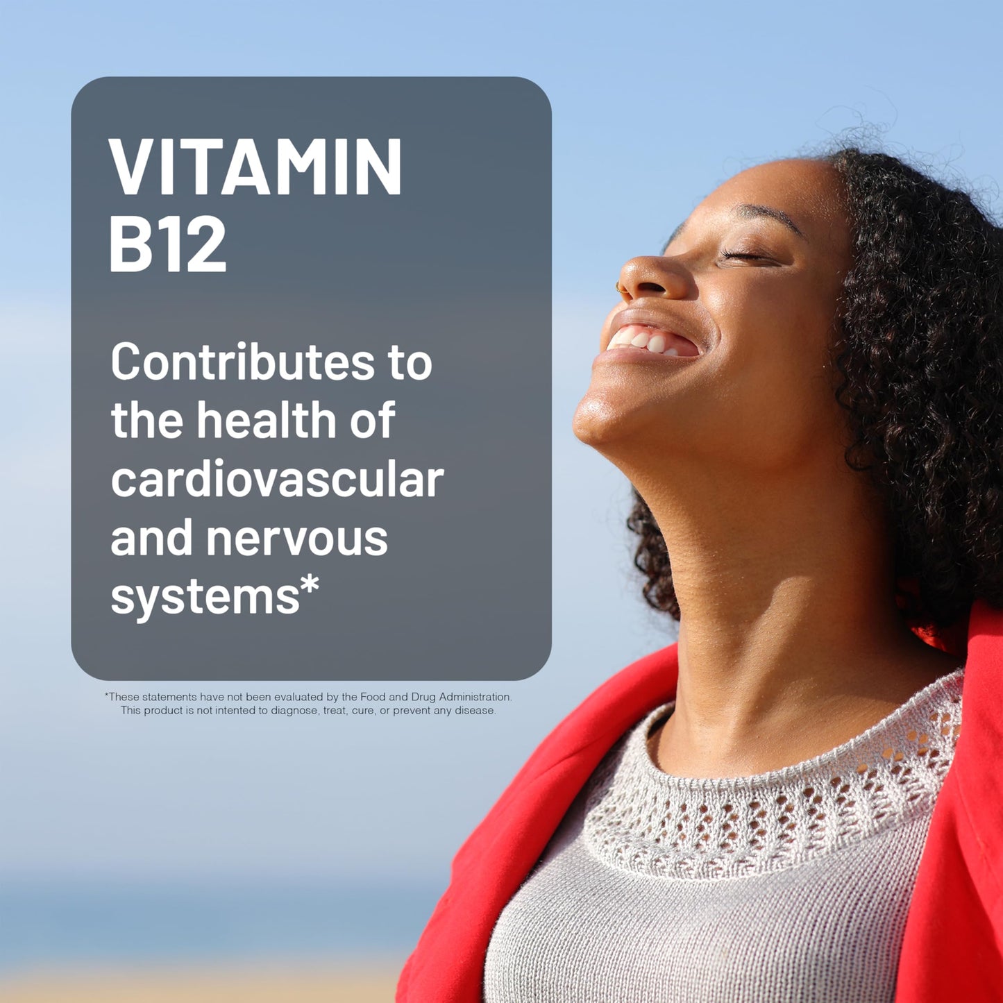 Cápsulas Vitamin B12 NatureWise sobre fondo blanco