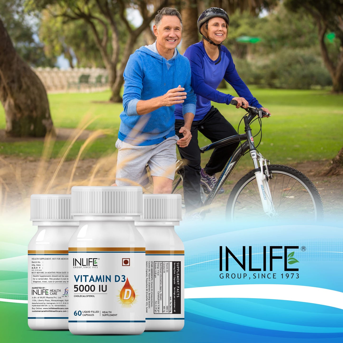 Cápsulas vitamin d3 inlife paquete de 60 unidades