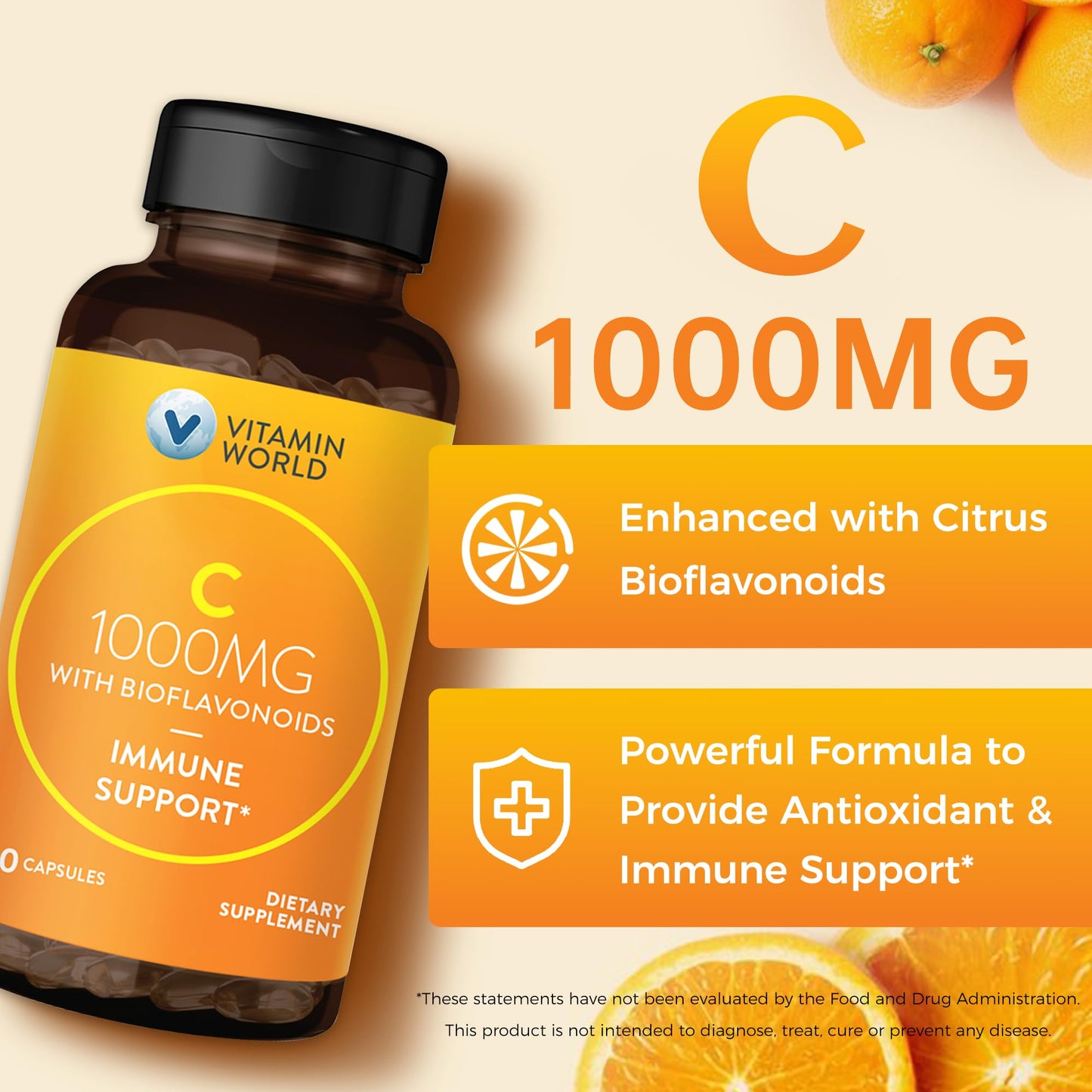 Cápsulas Vitamin World antioxidante potente y apoyo inmunológico