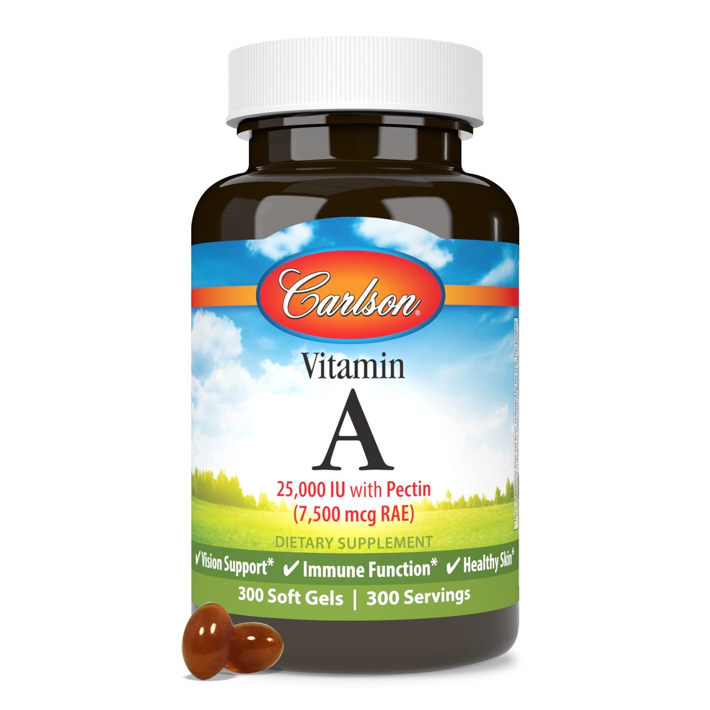 Cápsulas vitamina a Carlson ayuda a visión nocturna y piel sana