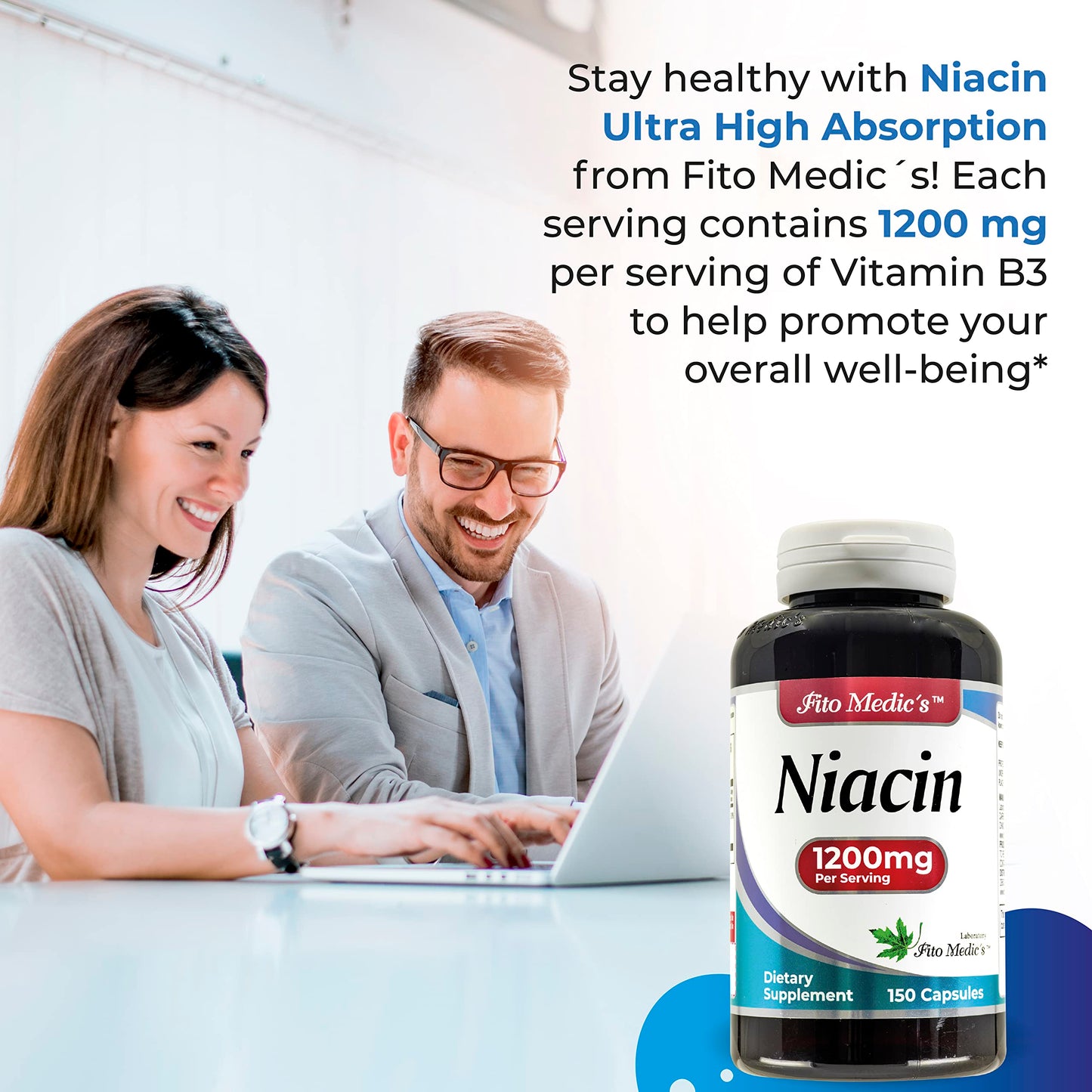 Cápsulas de vitamina B3 niacina FITO MEDIC'S