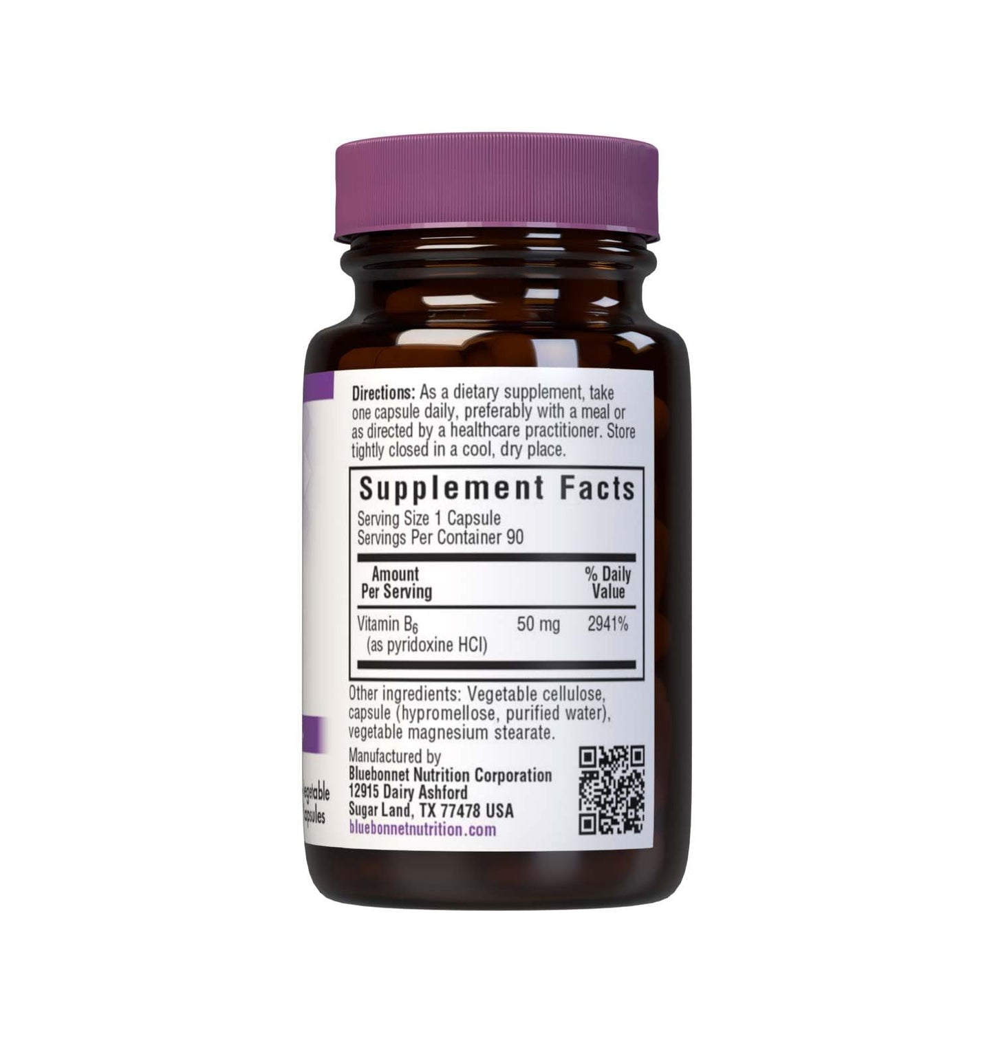 Cápsulas vitamina B6 Bluebonnet para sistema nervioso