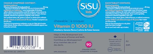 Cápsulas de vitamina D para niños SISU 1000UI paquete