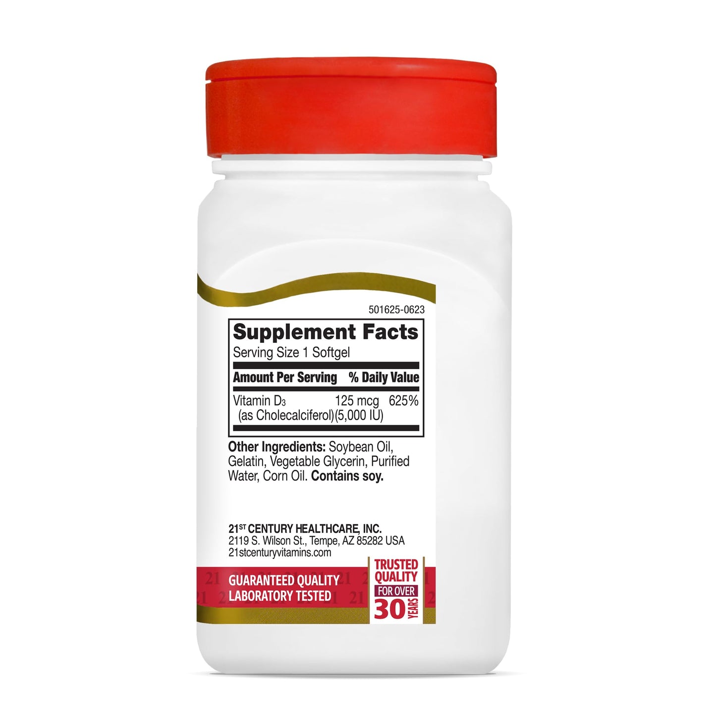 Cápsulas de vitamina d3 21st Century sin aditivos artificiales