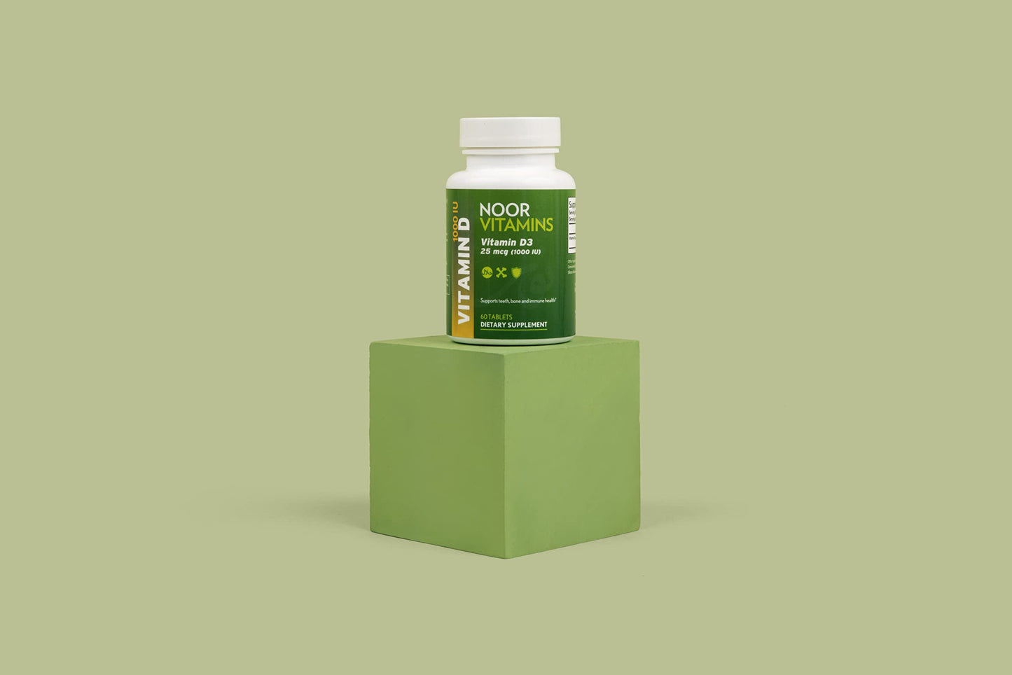 Cápsulas vitamina d3 halal Noor Vitamins en frasco