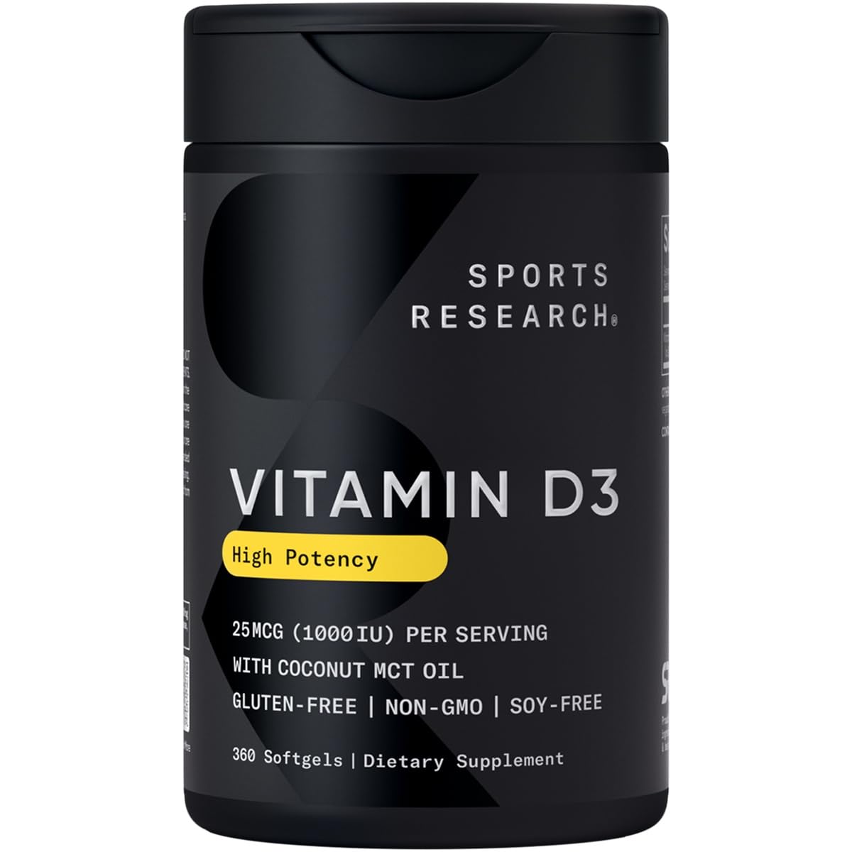 Cápsulas vitamina D3 Sports Research frasco