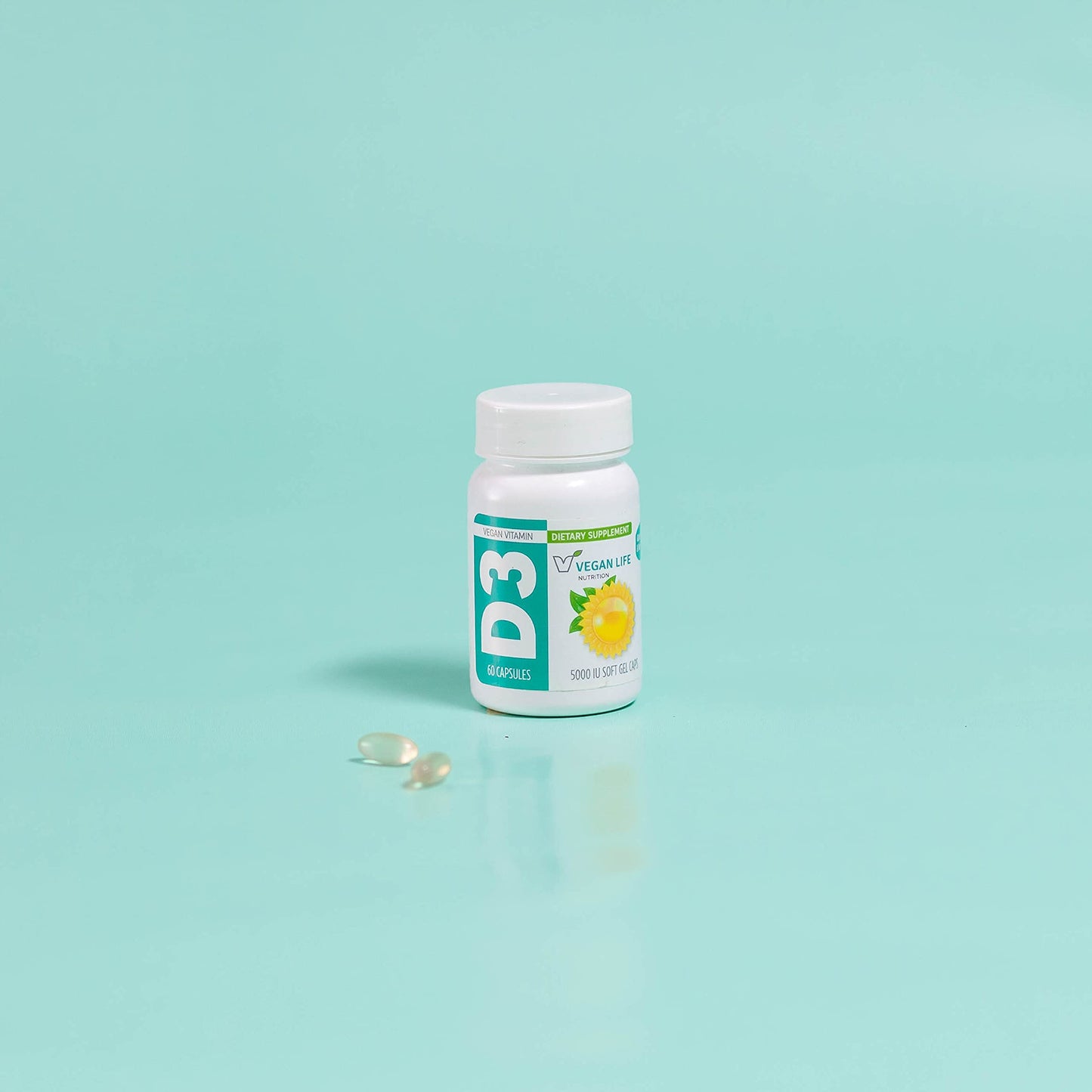 Cápsulas de vitamina d3 vegana Vegan Life Nutrition para adultos