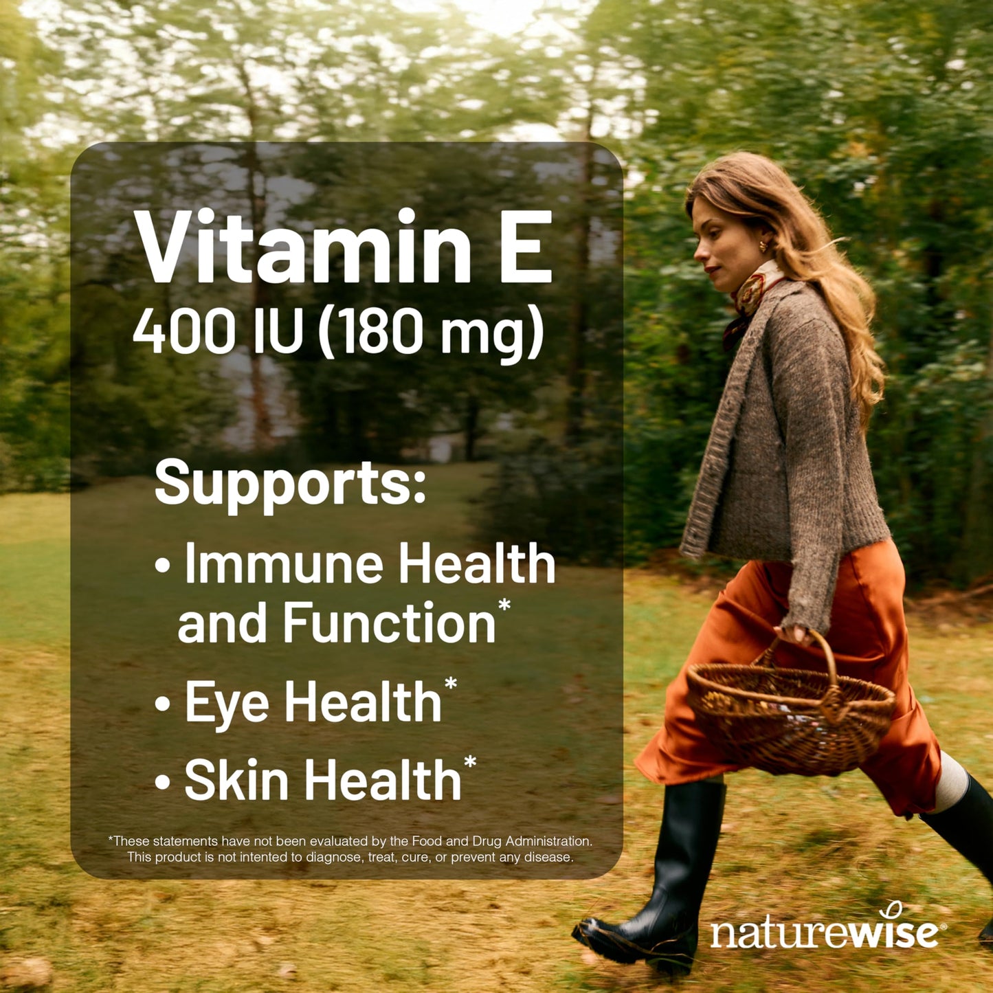 Cápsulas vitamina E NatureWise para piel y sistema inmune