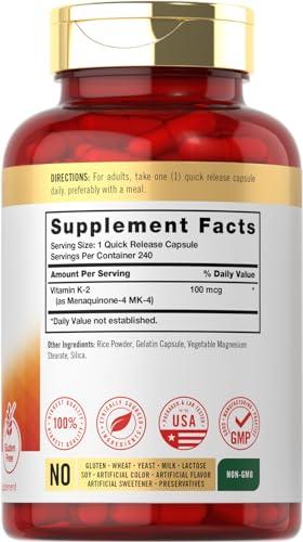 Cápsulas vitamina K2 MK-4 240 Carlyle sin gluten