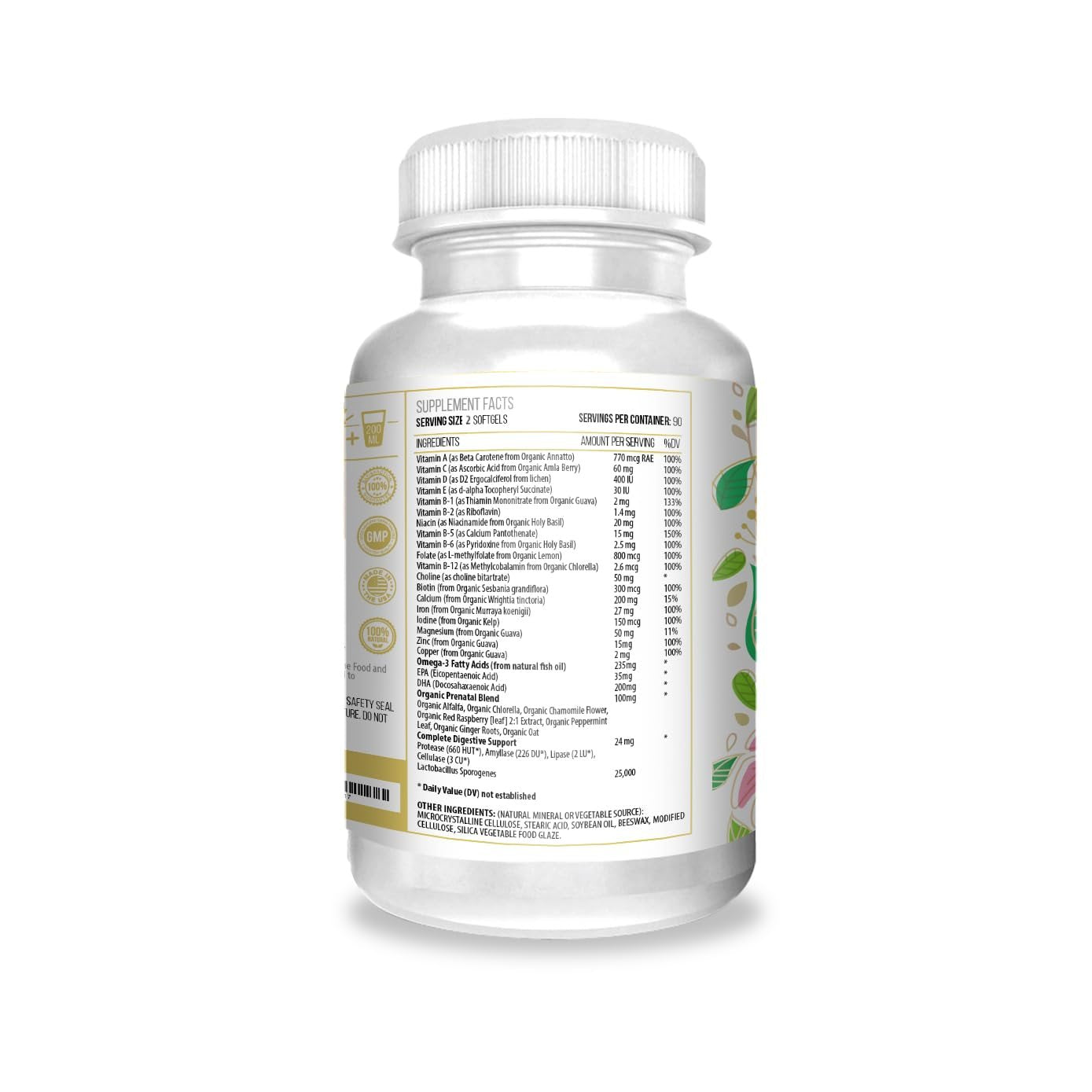 Cápsulas de vitamina prenatal ACTIF con Omega 3 y DHA