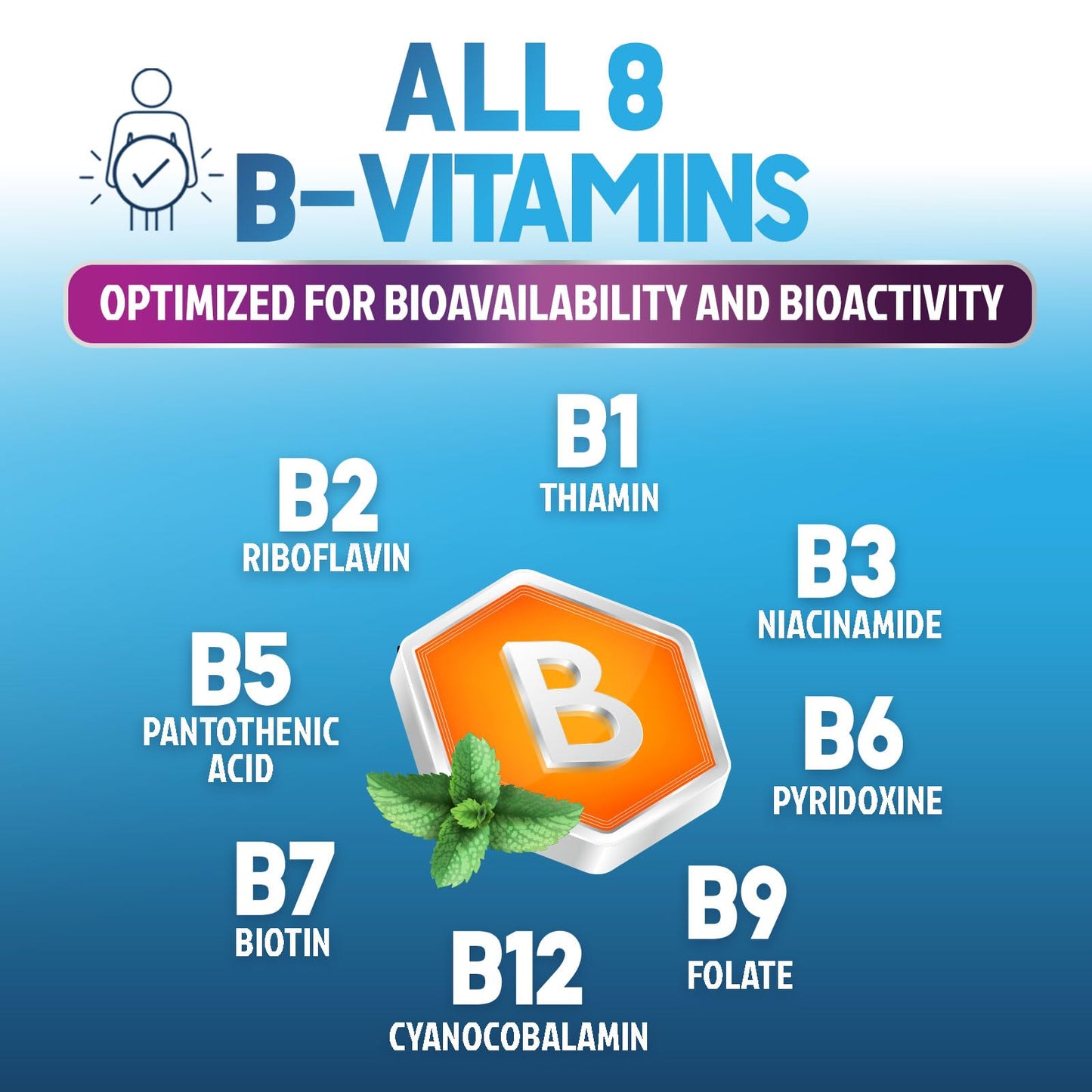 Detalle cápsulas B complejo Nature's Nutrition para energía y salud