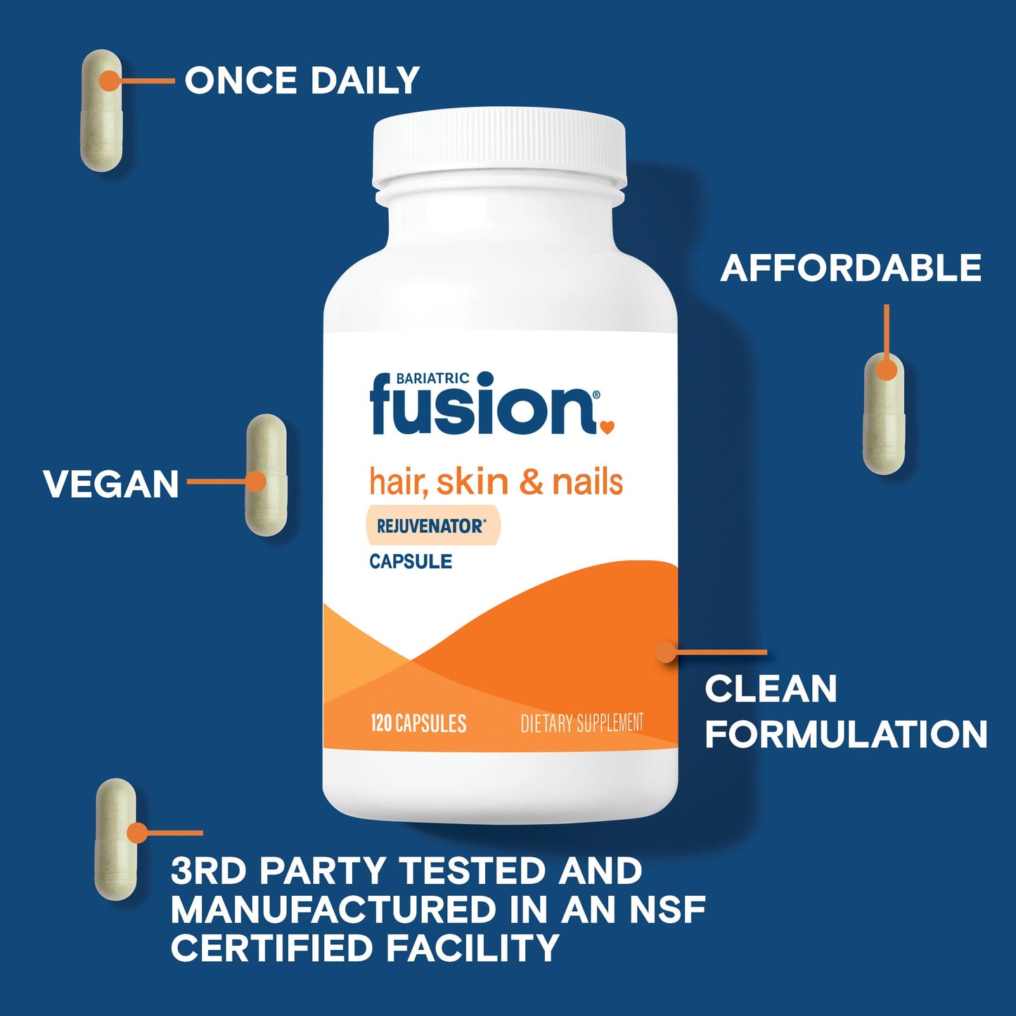 Cápsulas suaves vitaminas cabello piel uñas Bariatric Fusion