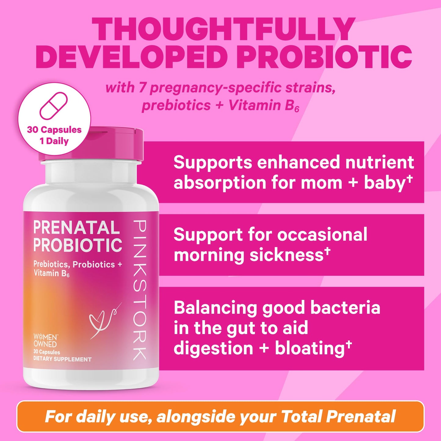 Cápsulas vitaminas prenatales Pink Stork
