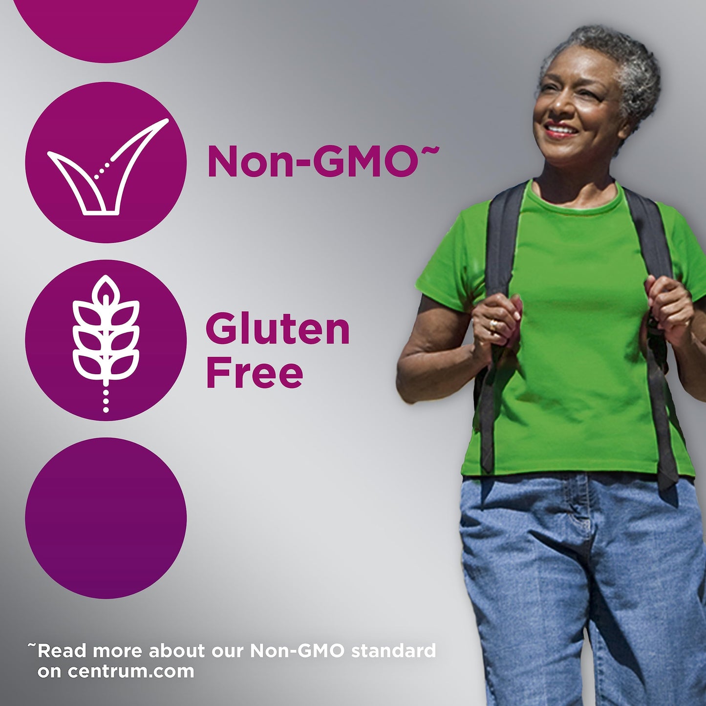 Característica no OGM y sin gluten en multivitaminas