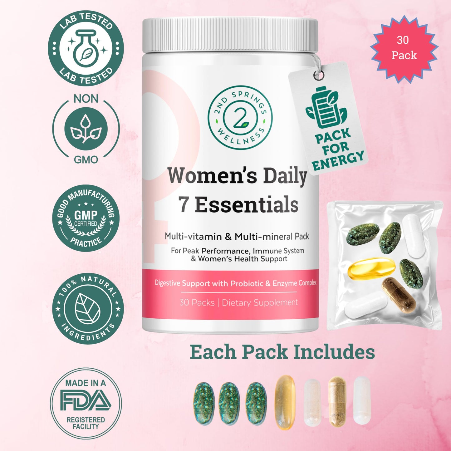 Características del 2nd Springs Multivitamin Pack