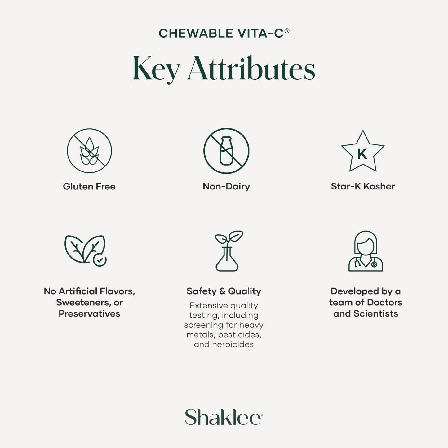 Características clave de Shaklee Vita-C