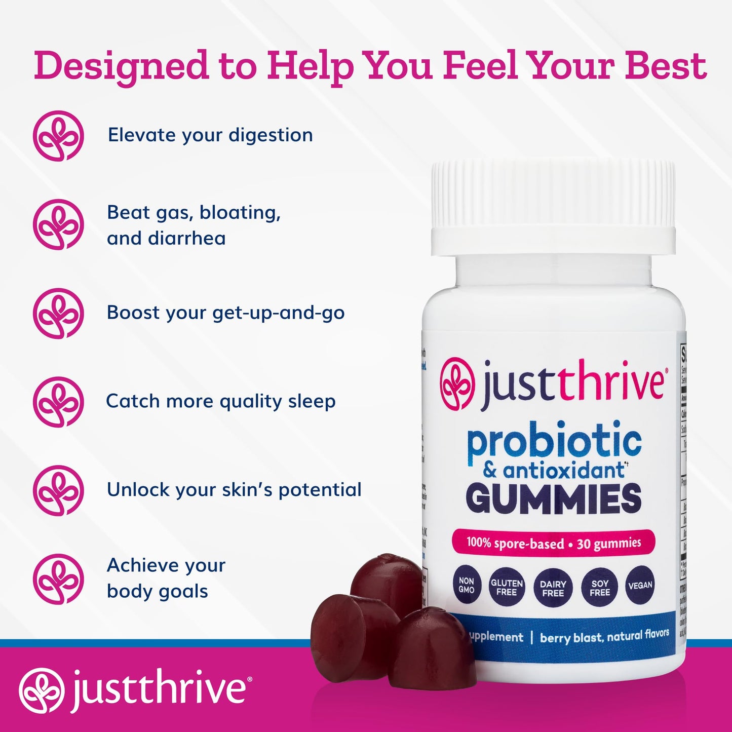 características de las gomitas probióticas just thrive
