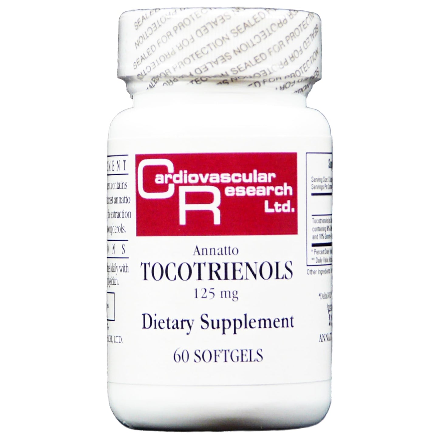 Cardiovascular Research tocotrienoles annatto vitamina e caja blanca 60 cápsulas
