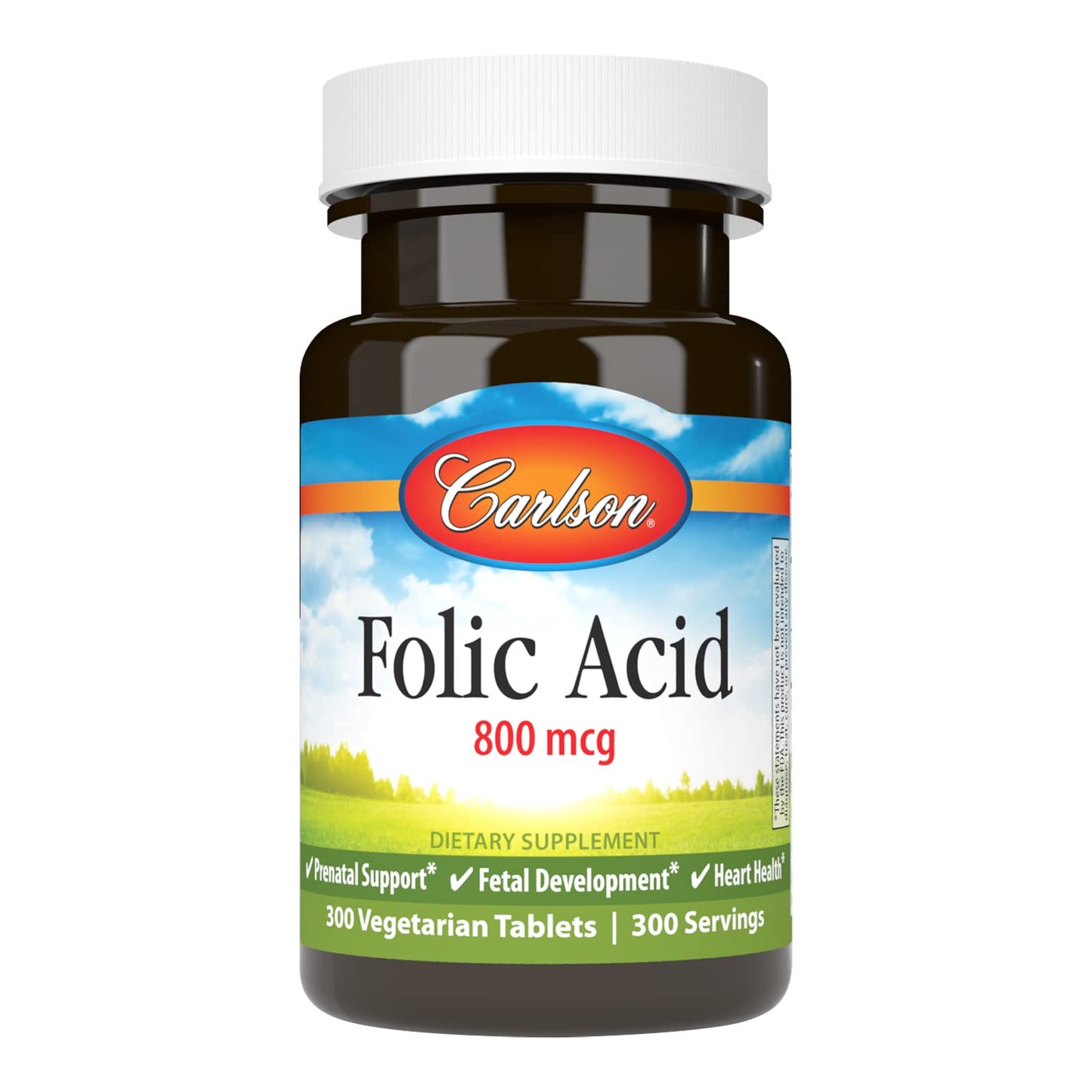 Carlson ácido fólico 800 mcg 300 tabletas suplemento prenatal