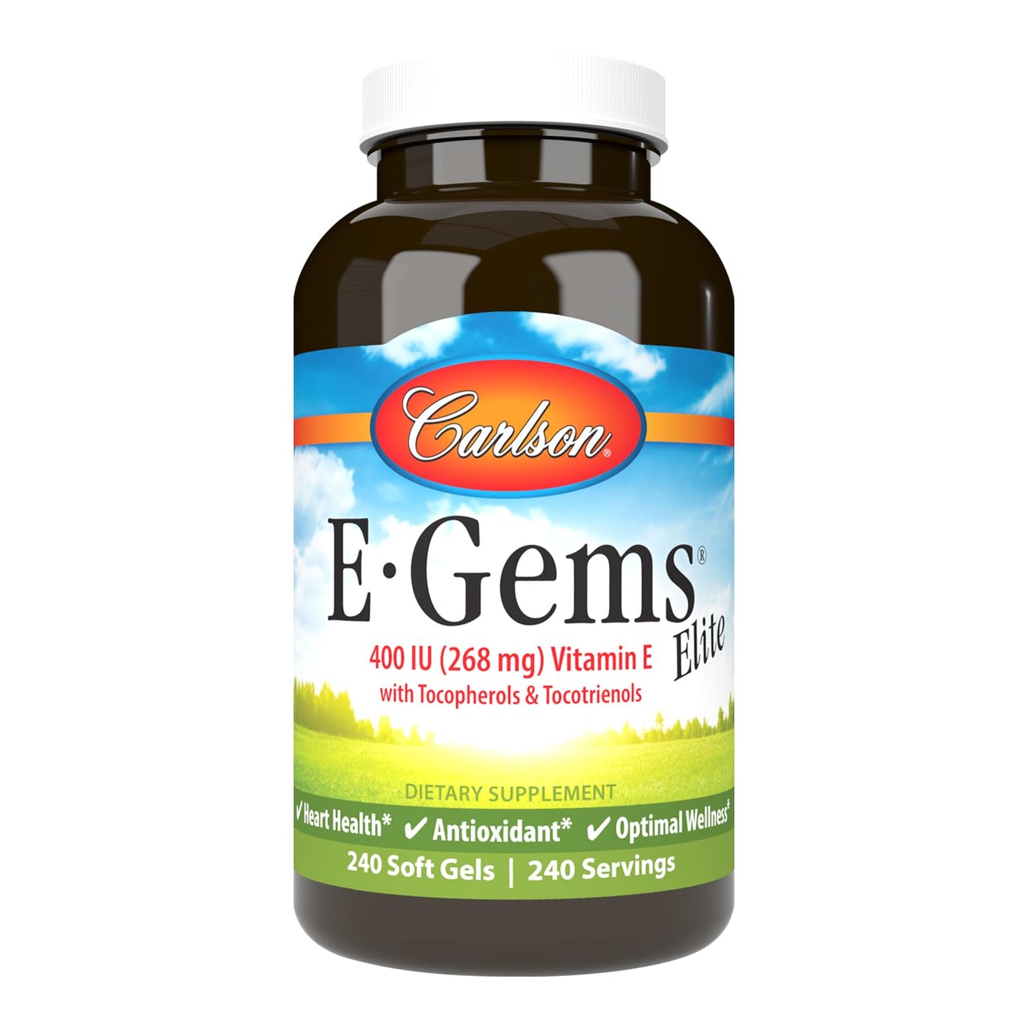 Carlson E-Gems Elite vitamina E 400 UI cápsulas blandas 240 unidades