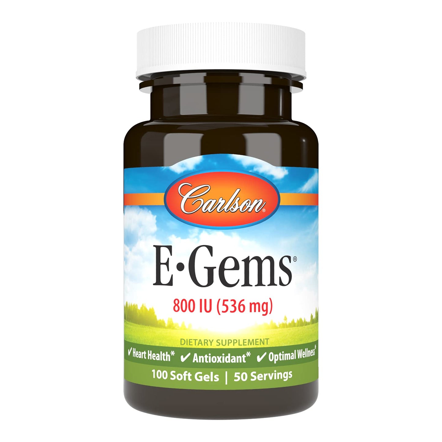 Carlson e-gems vitamina e natural 800 ui cápsulas blandas