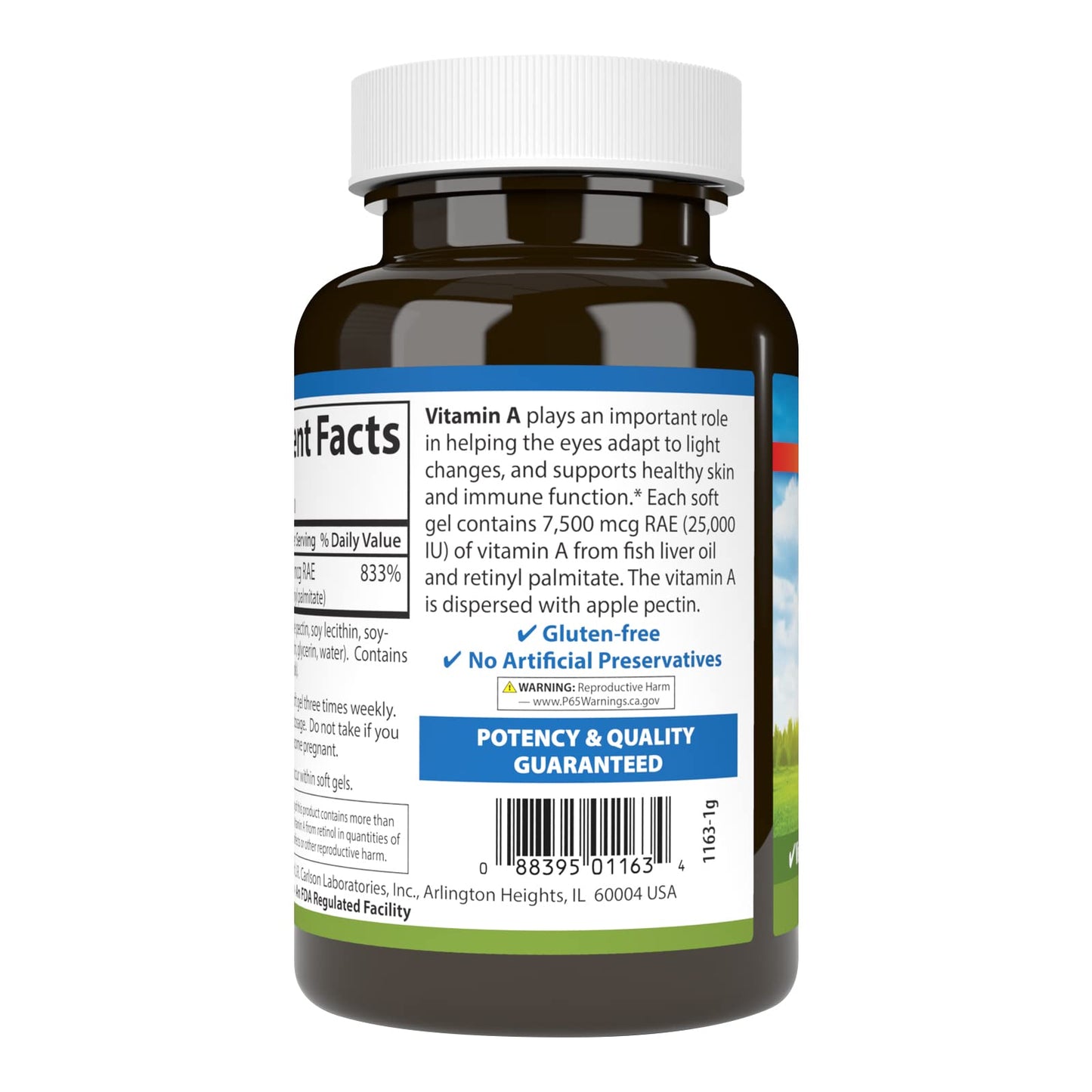 Carlson vitamina a cápsulas blandas 25000 ui probadas calidad