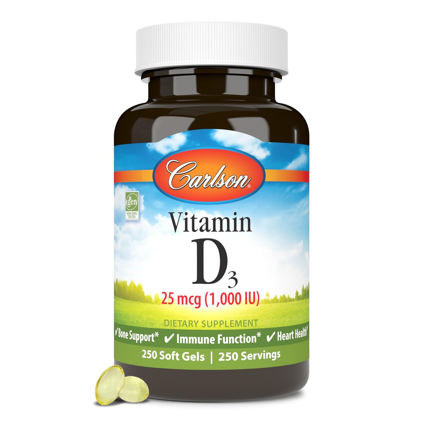Carlson vitamina d3 cápsulas saludables huesos