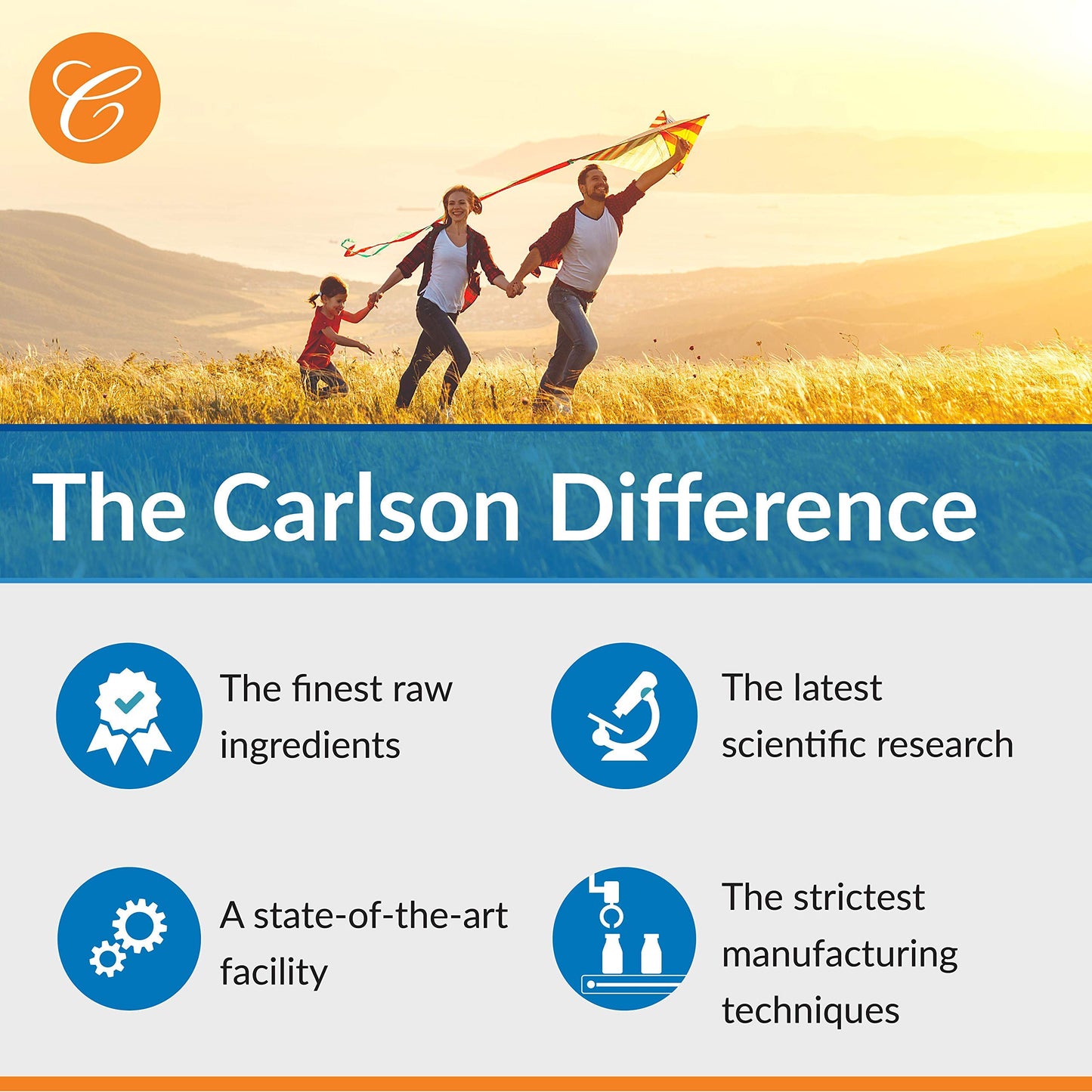 Carlson vitamina d3 envase y cápsulas blandas en mano