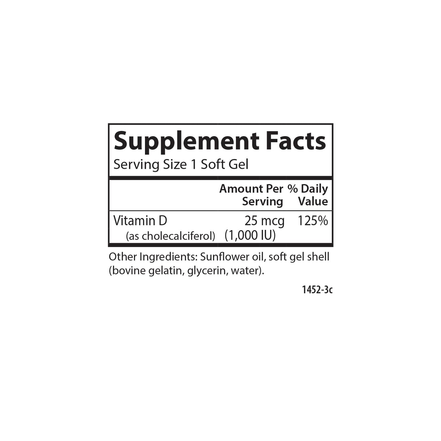 Vitamin d3 softgels carlson para metabolismo calcio