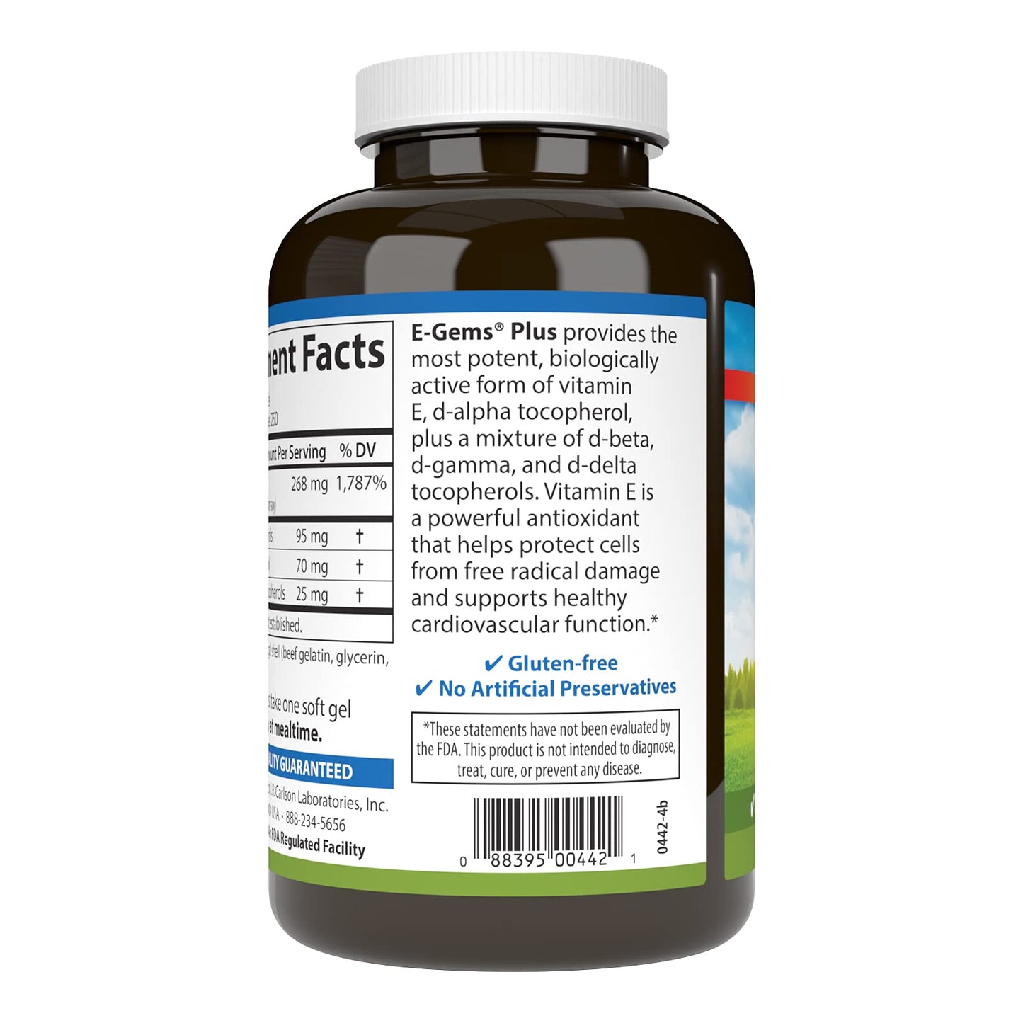 Carlson vitamina e etiqueta y detalles