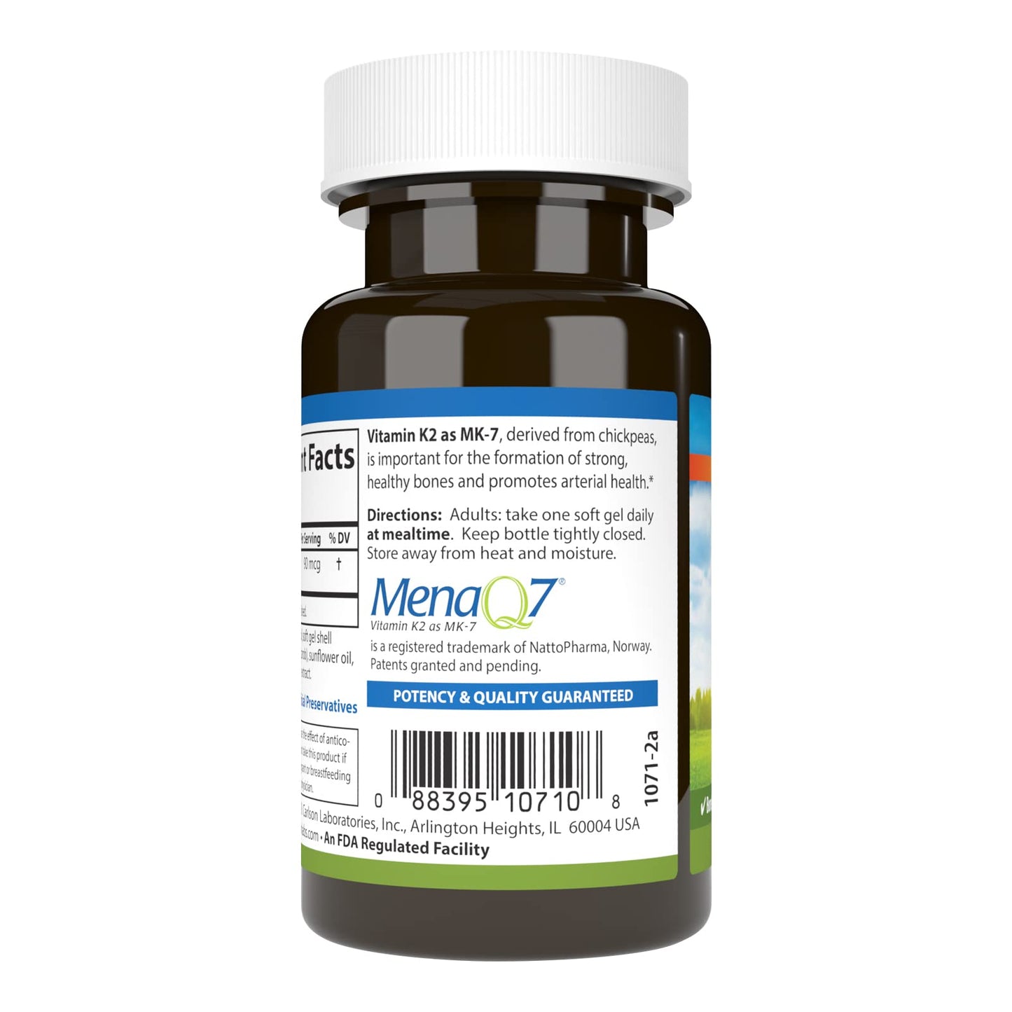 Etiquetas suplementos vitamina K2 MK-7 Carlson calidad y potencia
