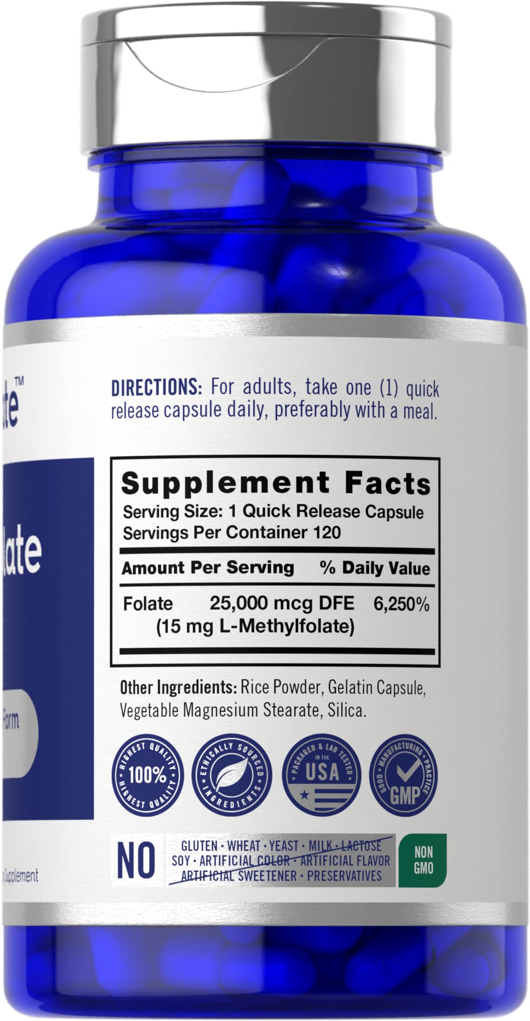 Cápsulas Carlyle L Metilfolato folato vitamina B9