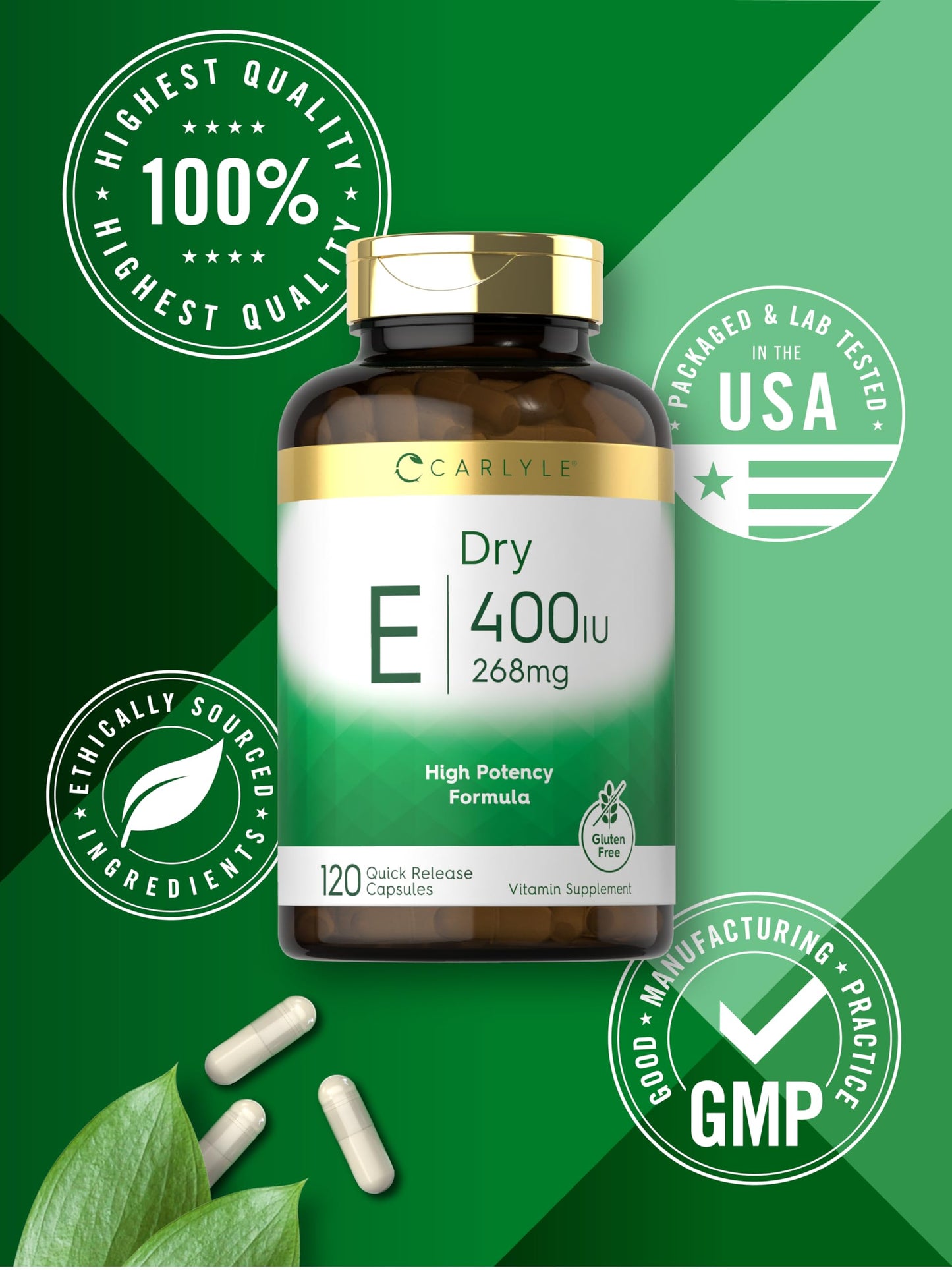 Carlyle cápsulas vitamina e suplemento sin ogm ni gluten