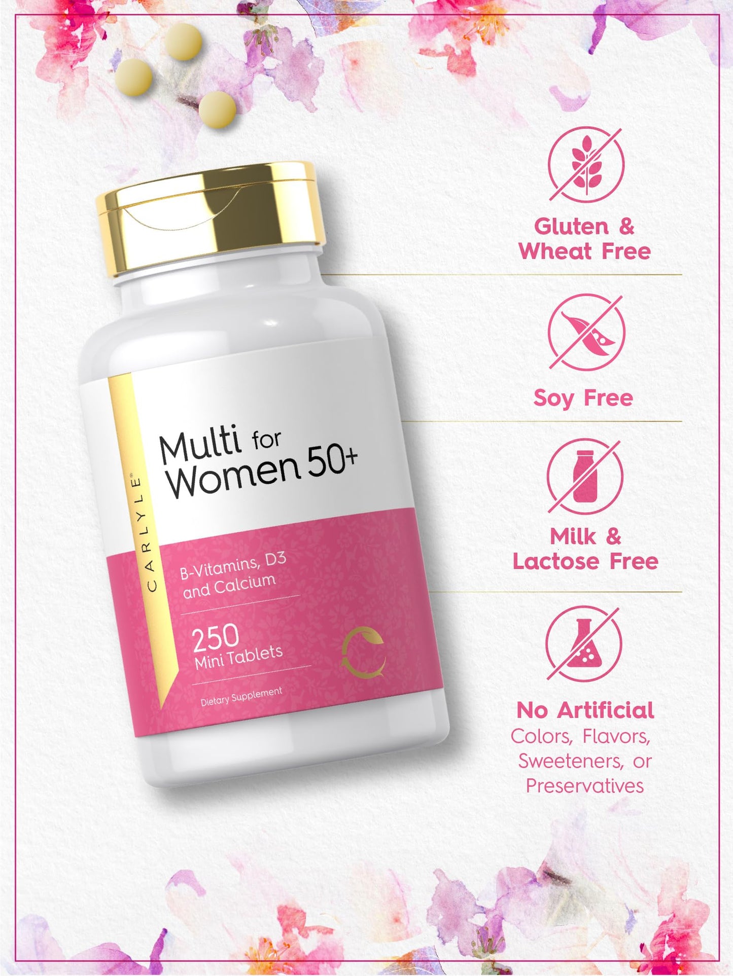 Carlyle multivitaminas para mujeres 50+ fabricado en EE.UU.