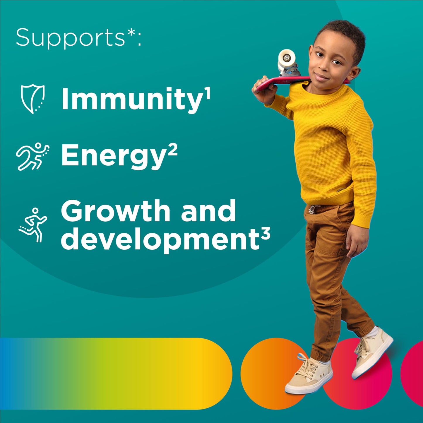 Gomitas Centrum que apoyan inmunidad, energía y desarrollo para niños