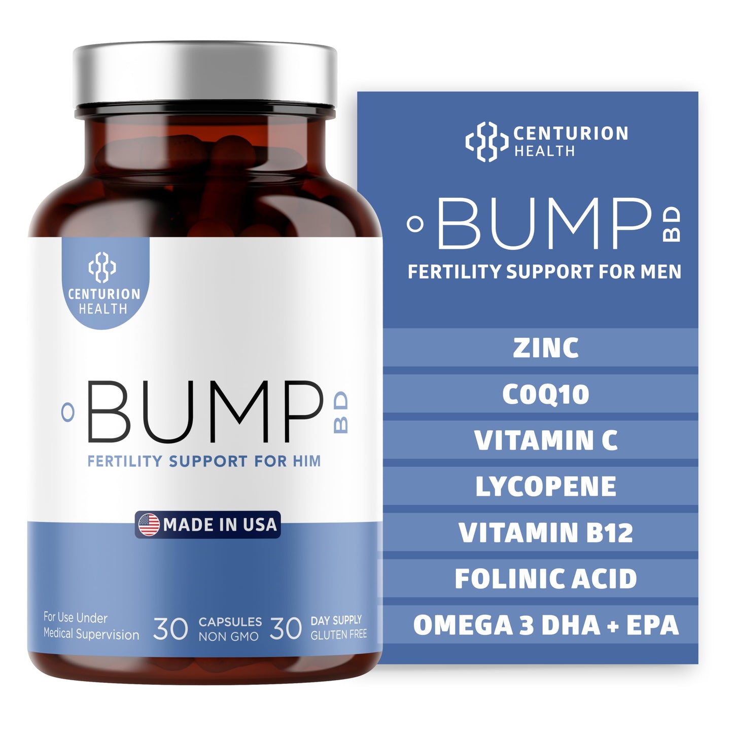 Centurion Labs Bump BD suplemento fertilidad masculina envase
