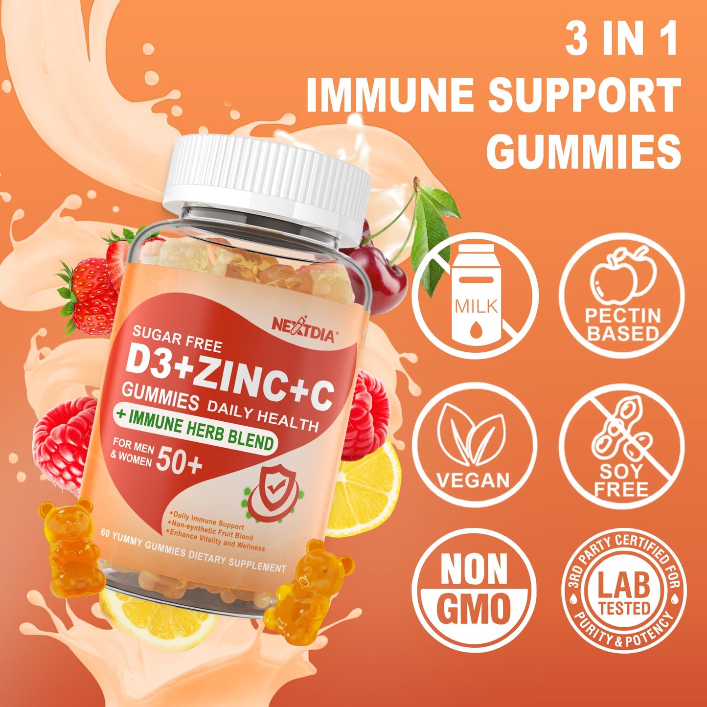 Cerca gomitas naturales sin azúcar para salud inmune