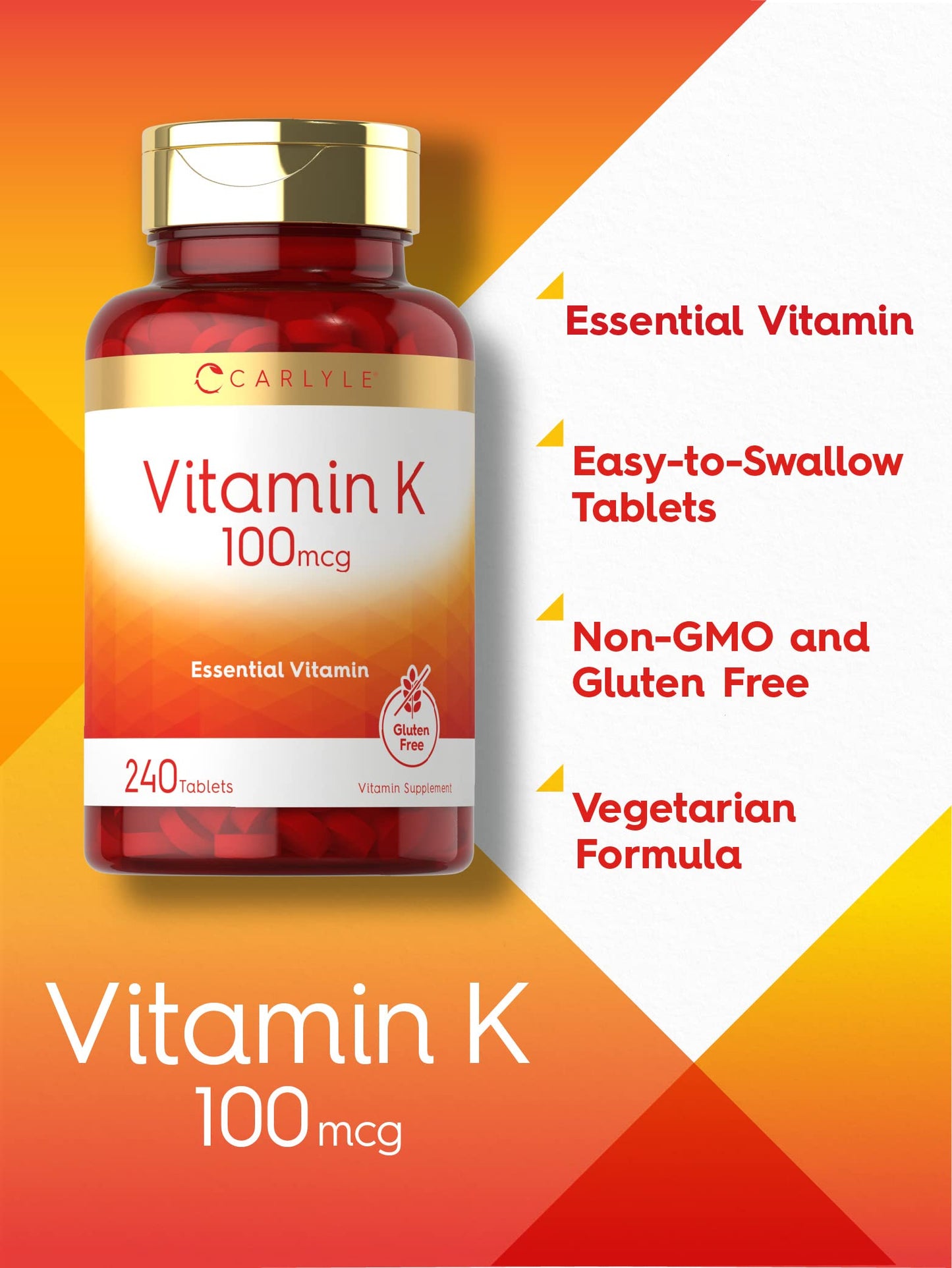 Vista cercana tabletas vitamina K Carlyle