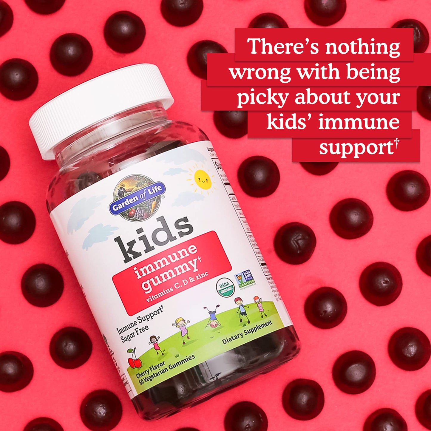 Cerezas naturales para vitaminas gomitas infantiles Garden of Life
