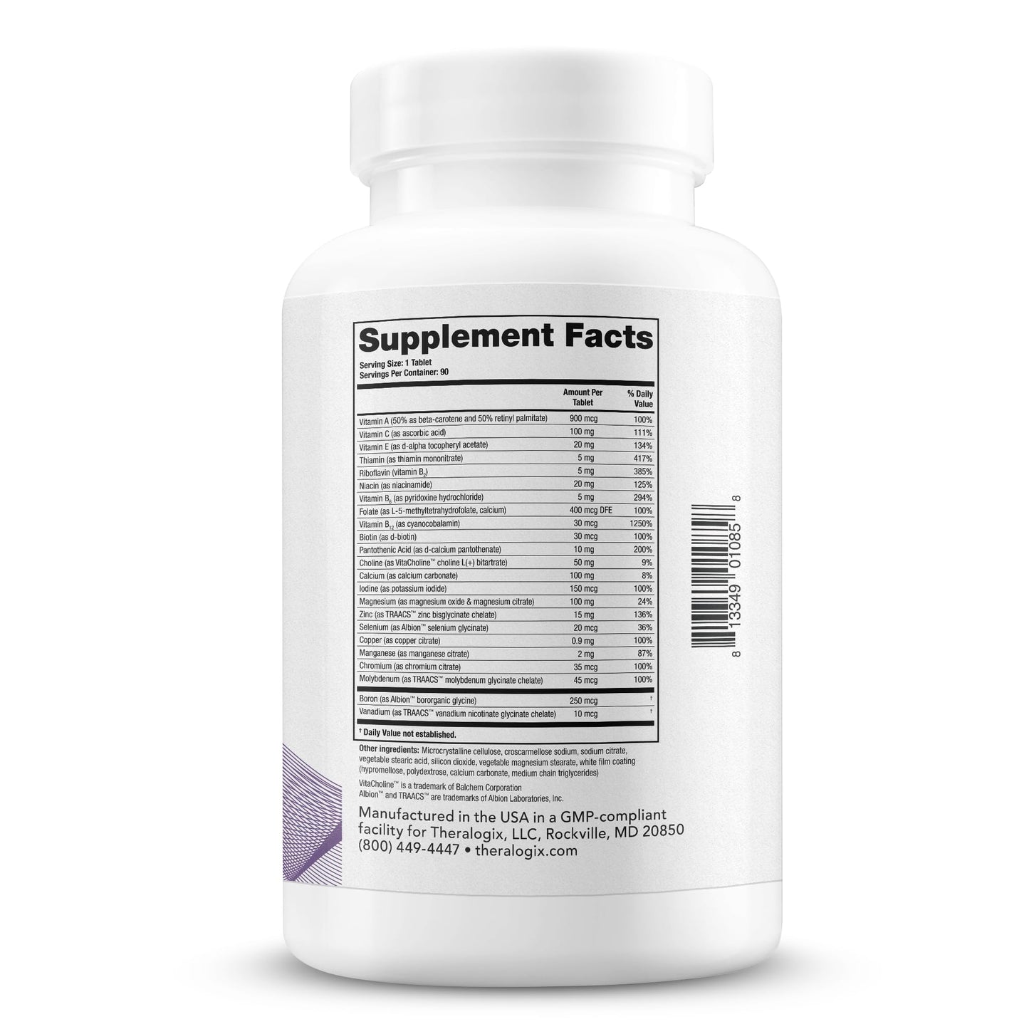 Certificación de calidad de Theralogix Supplement