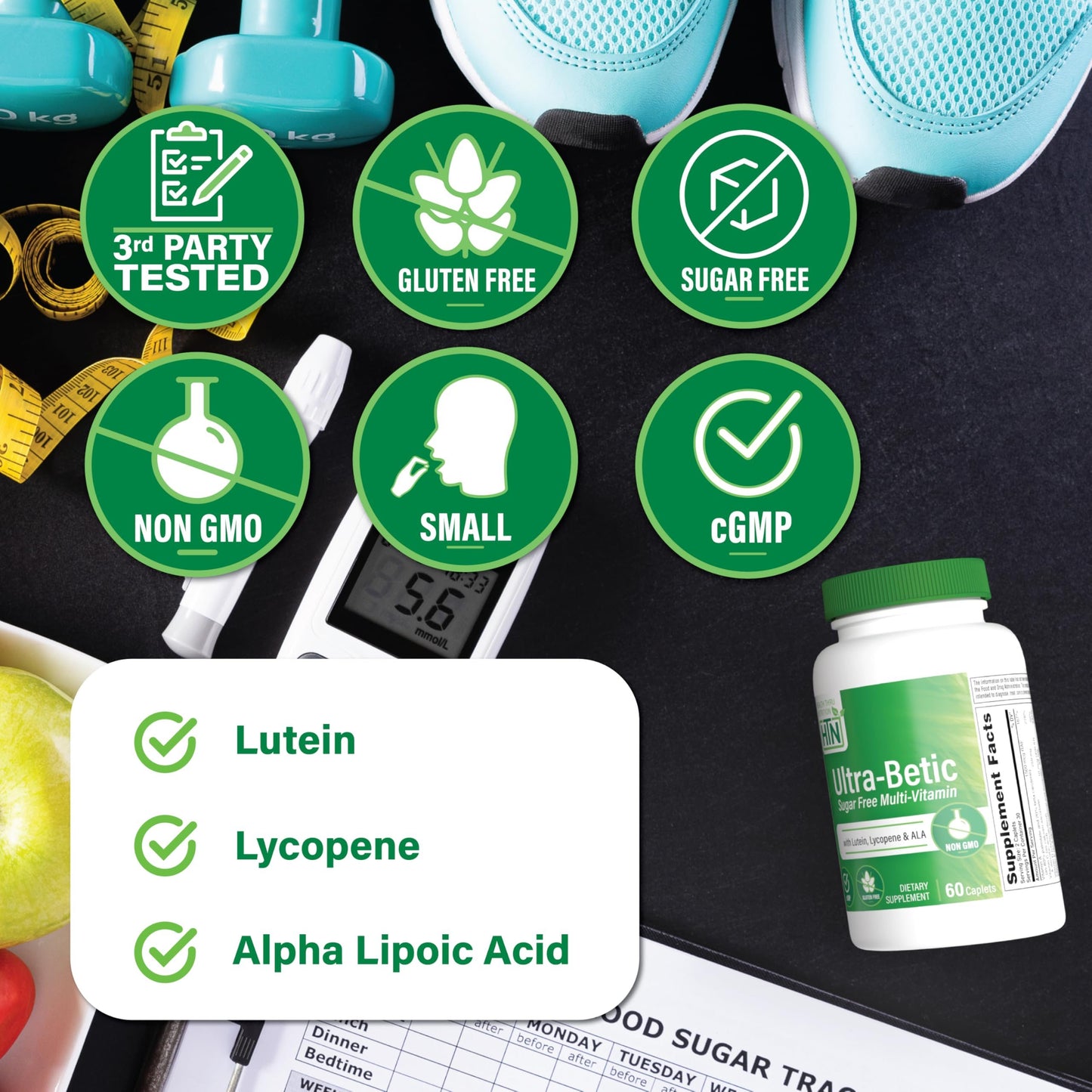 Certificación y prueba de calidad del multivitamínico Ultra-Betic.