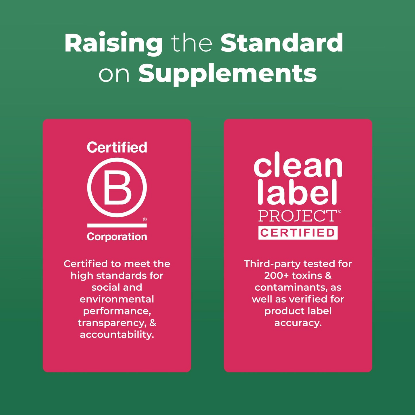 Certificaciones de etiqueta limpia para multivitamínico MaryRuth.