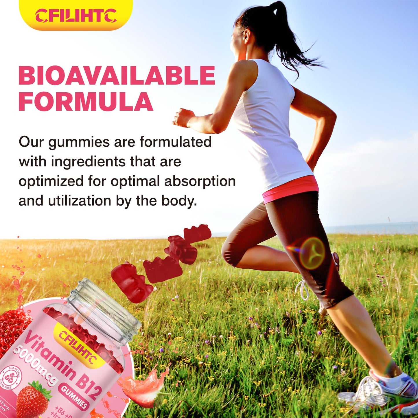 CFILIHTC gomitas vitamina b12 60 unidades sabor fresa