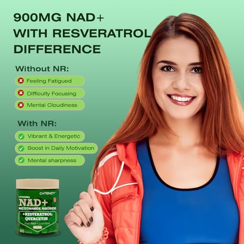 Etiqueta lateral de suplemento NAD+ CHTENZY 900mg para mujeres